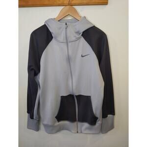 Nike Therma-Fit Women's XL Gray Black Full Zip Athletic Hoodie Sweatshirt